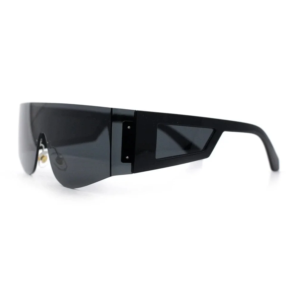 Men Sunglasses Mask Style Best Luxury Runway Looks Wide Edgeless Designer Square